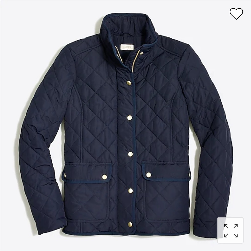 JCrew women’s quilted coat in navy/ size XS